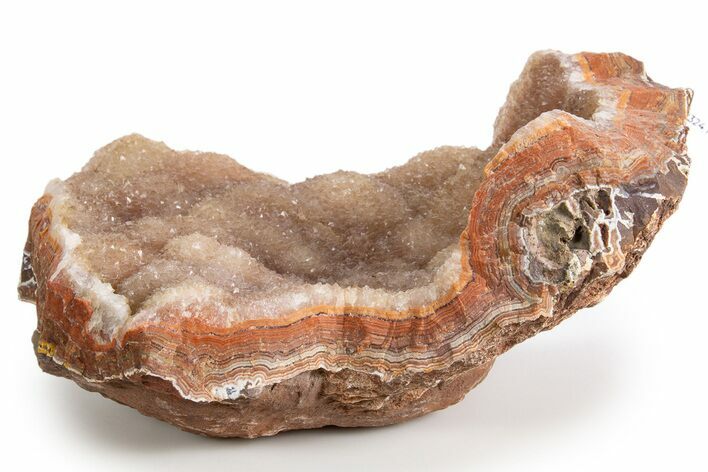 Colorful Quartz Encrusted Dryhead Agate Section - Montana #324129
